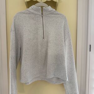 Women's Light Gray Quarter-Zip Sweatshirt